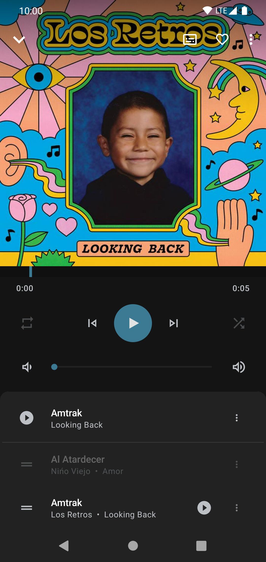 Settings screen in dark mode